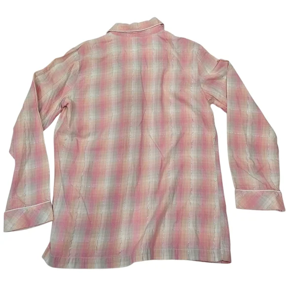 Victoria's Secret Pink and Cream Plaid Pajama Top Size S - Picture 3 of 9